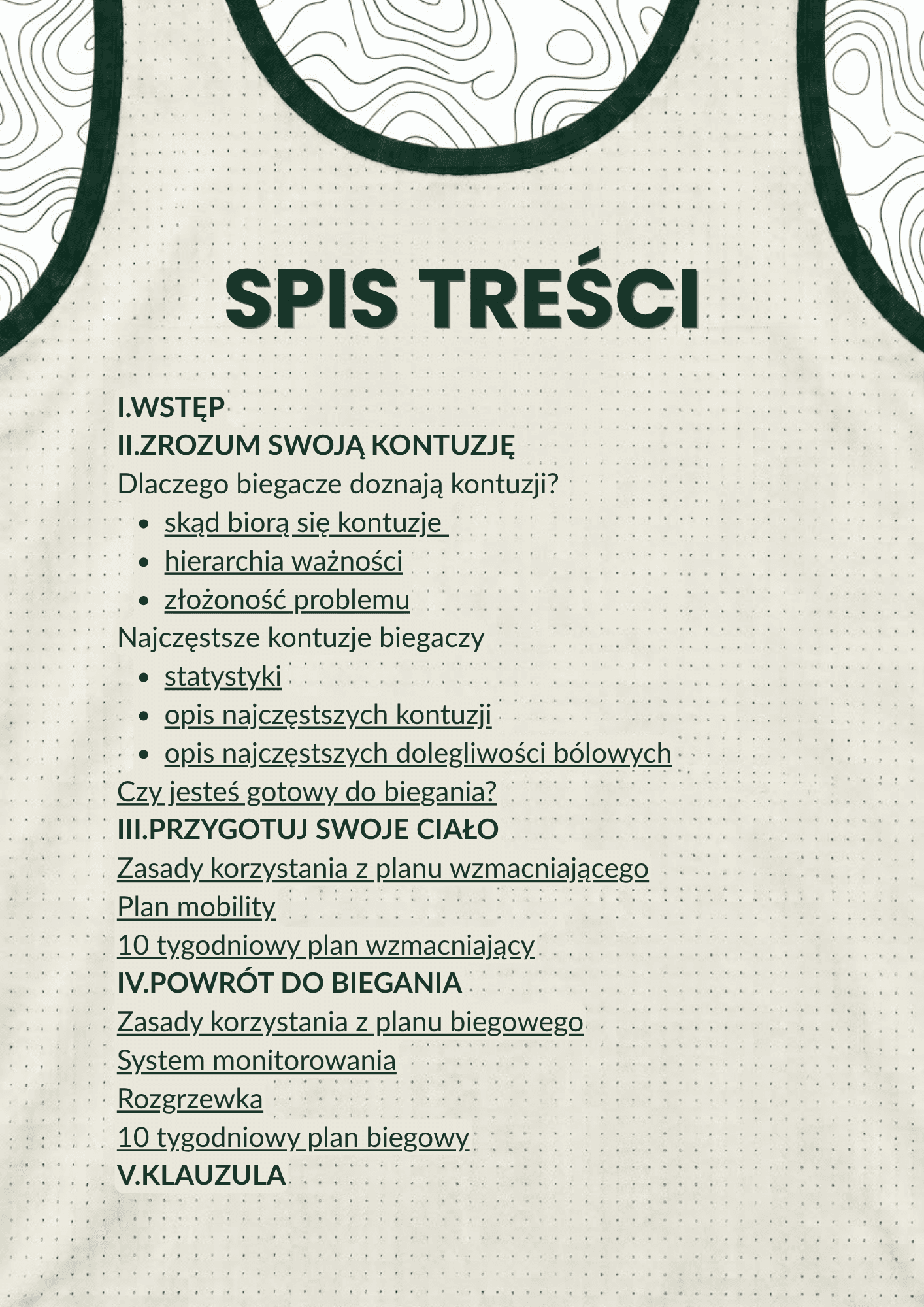 Spis treści programu ADAPTUS